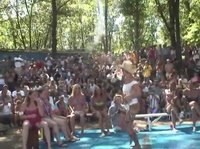 A sexy contest at a summer camp party